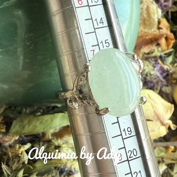 Silver and aventurine gem ring - Picture 1 of 1